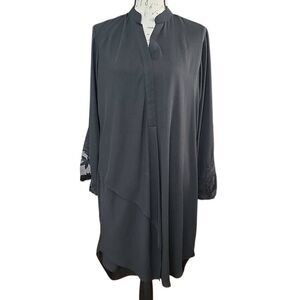 Natasha Kamal Women's Size 3 Black Long Embellished Sleeve Tunic